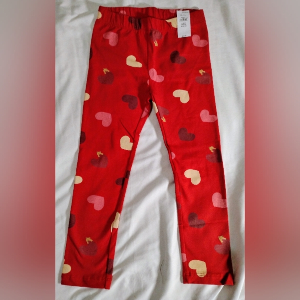 Baby Gap, 4 yrs, red cotton leggings,